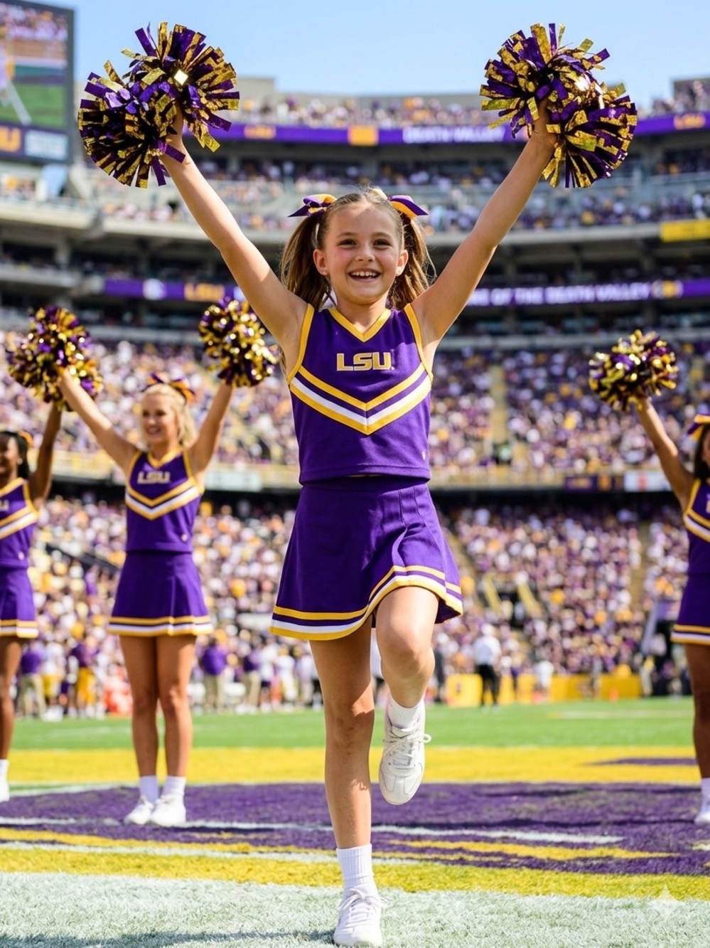 LSU Tigers Toddler Girls Little King 2-Piece Cheerleader Set - Size 3T